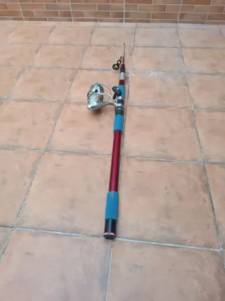 Cana de pescar con carrete