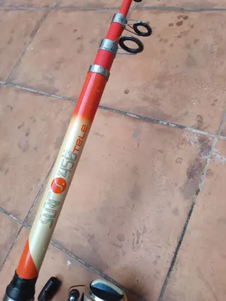 Cana de pescar con carrete