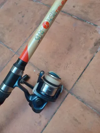 Cana de pescar con carrete