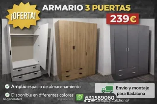Armario 3 puertas madera