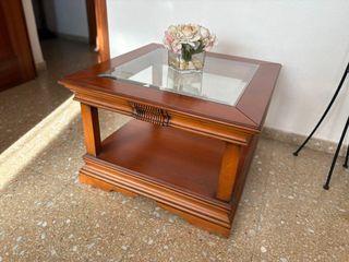 Mesa de centro madera y cristal