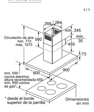 Campana Isla Bosch 90cm Acero Inox en caja