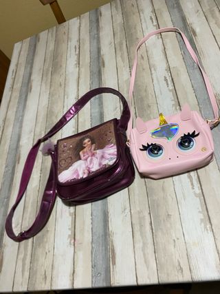 Bolsos niña morado y rosa