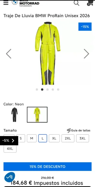 Chubasquero BMW Motorrad Amarillo/Gris