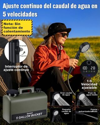 Ducha Portátil Camping Spopal Recargable