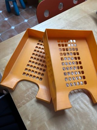 Bandejas organizadoras de escritorio naranja