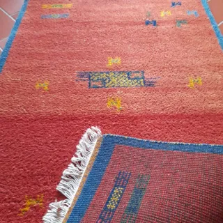 Tappeto persiano lana, arancione e blu