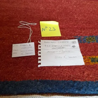 Tappeto persiano lana, arancione e blu