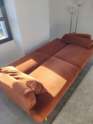 Sofá Cama Elvis Terciopelo Naranja