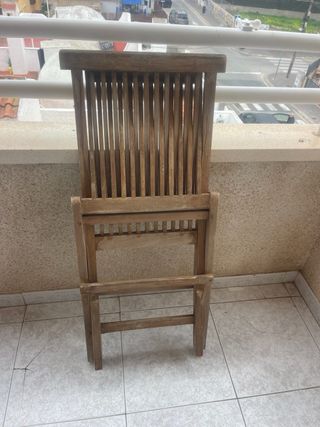 Sedia pieghevole in legno massello vintage