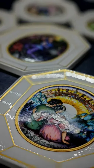 Set 6 Quadretti Porcellana Decorati