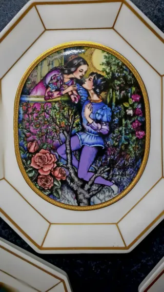 Set 6 Quadretti Porcellana Decorati