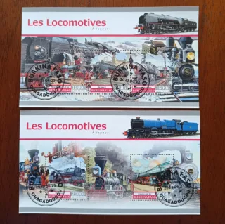 Sellos Locomotoras a Vapor Burkina Faso