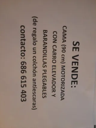 Cama motorizada 90cm con carro elevador