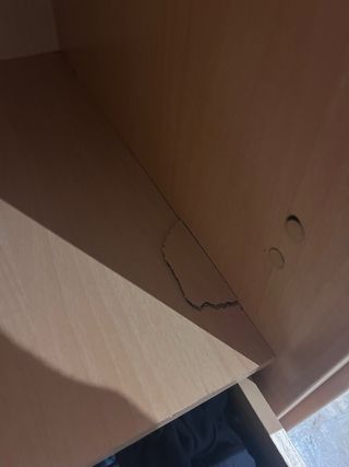 Armario esquinero madera y plástico