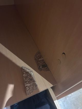 Armario esquinero madera y plástico