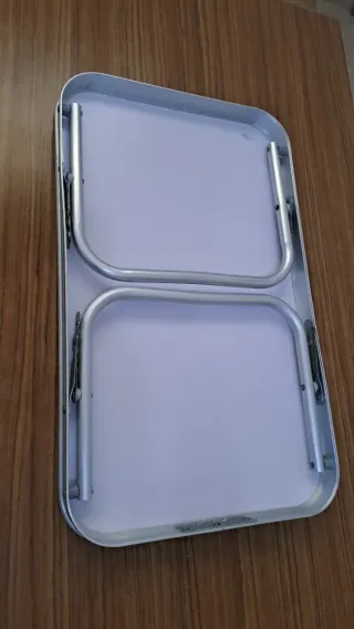 Mesa plegable aluminio blanca