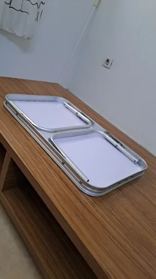 Mesa plegable aluminio blanca