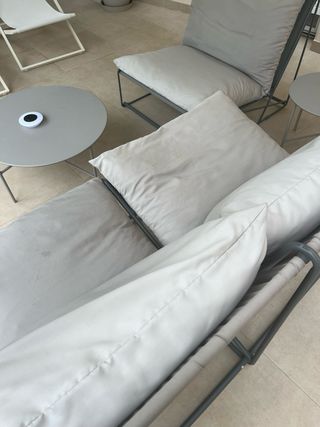 Conjunto Muebles Exterior Metal y Tela