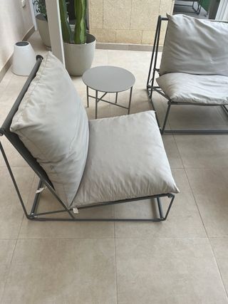 Conjunto Muebles Exterior Metal y Tela