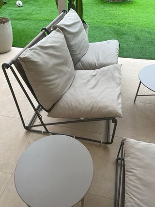 Conjunto Muebles Exterior Metal y Tela