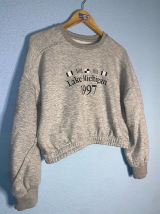 Sudadera Lefties Gris Talla M Sin capucha