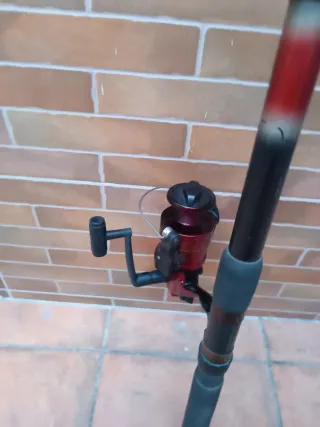 Caña de pescar con carrete