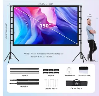 Pantalla Proyector 150 16:9 Full HD 4K 3D