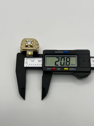 Anillo Sello de Oro 18k Circonitas 18.44 gr.