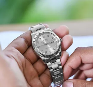 Rolex Datejust II Argento Diamanti