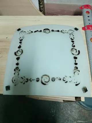 Plafón de cristal decorado