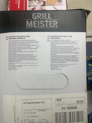 Barbacoa Eléctrica Grillmeister Negra