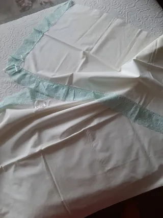 Lenzuola e federa cotone con bordo S. Gallo