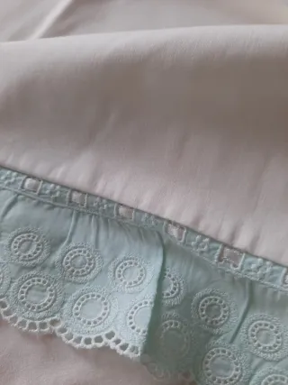 Lenzuola e federa cotone con bordo S. Gallo