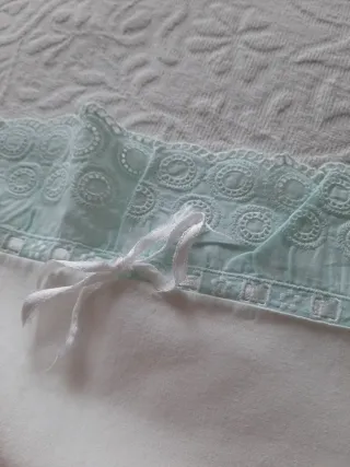 Lenzuola e federa cotone con bordo S. Gallo