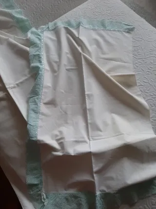 Lenzuola e federa cotone con bordo S. Gallo