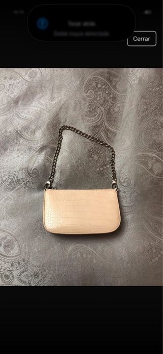 Bolso hombro Bershka rosa/blanco