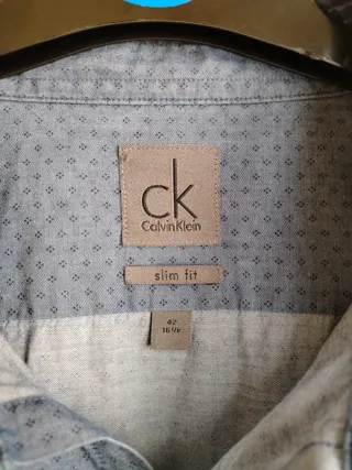 Camicia Calvin Klein Uomo Slim Fit Blu