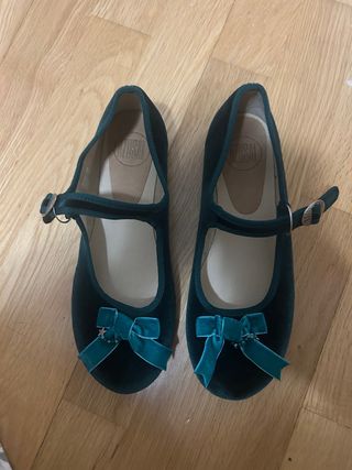 Bailarinas verdes artesanales T37