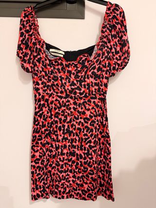 Vestido estampado leopardo rosa y negro