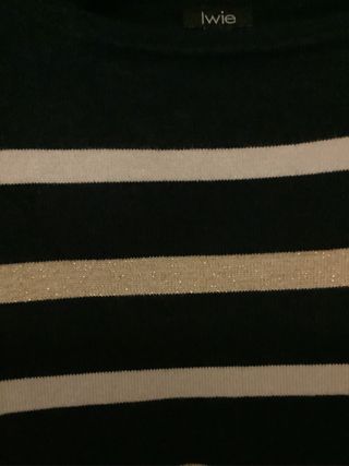 Maglia donna Iwie nera con righe oro S