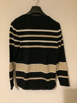 Maglia donna Iwie nera con righe oro S