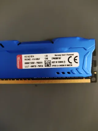 Módulo Memoria RAM 4GB HyperX Fury Azul