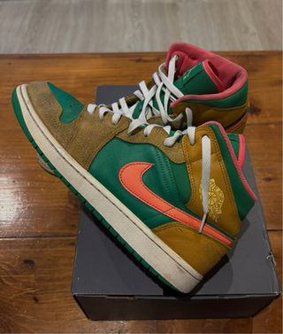 Nike Air Jordan 1 Mid SE Marrón Verde