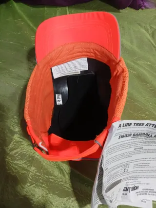 Gorra Antigolpes Naranja con Malla