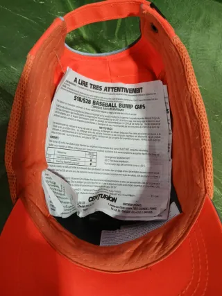 Gorra Antigolpes Naranja con Malla