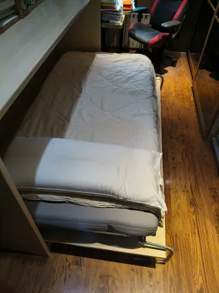 Cama abatible lateral madera y metal