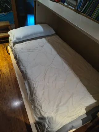 Cama abatible lateral madera y metal