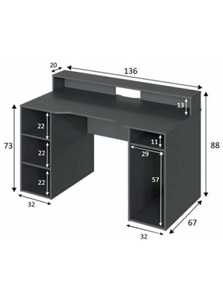 Escritorio Gamer gris antracita