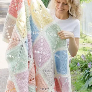 Manta tejida a mano multicolor